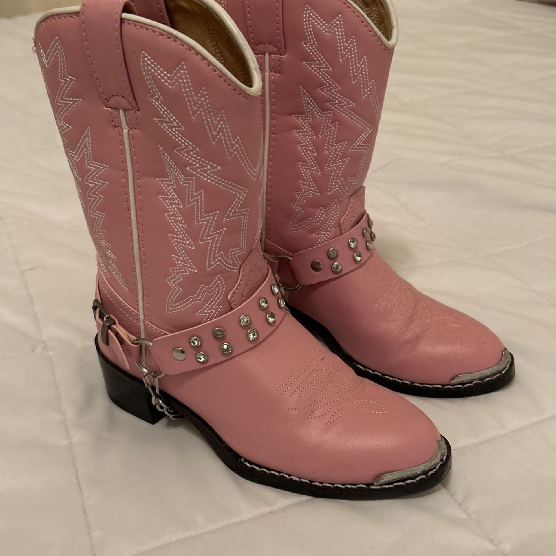 Girls pink Western Boots With Rhinestones