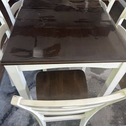 Farm House Table 6 Person White And Brown 