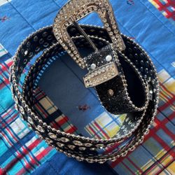 Black and Silver rhinestone belt 