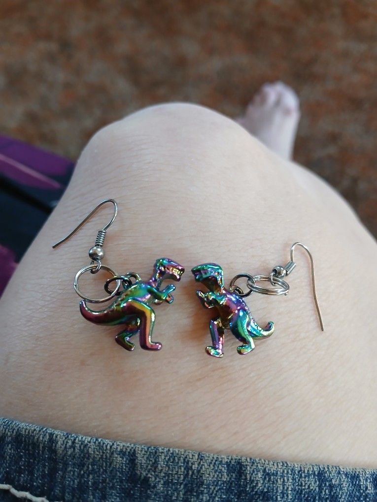 Dinosaur Earrings Handmade 