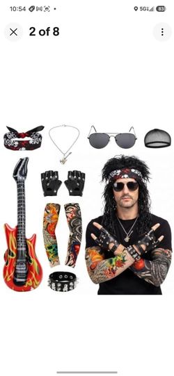 80s Rock Star Costume Accessories Set
