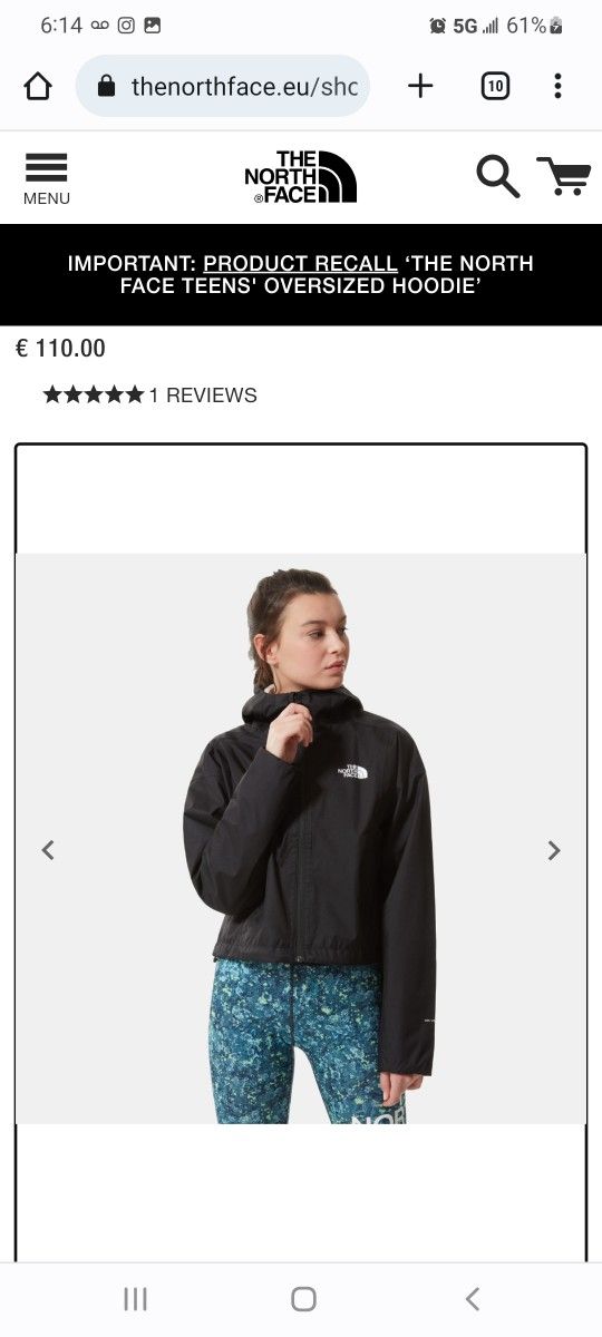 north face hoodie recall