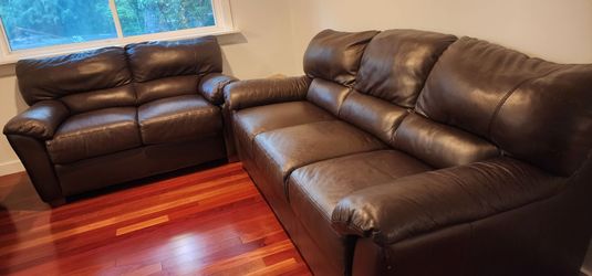 Leather Sofa + Loveseat