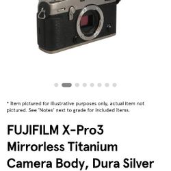 Fujifilm Xpro 3 With Lens