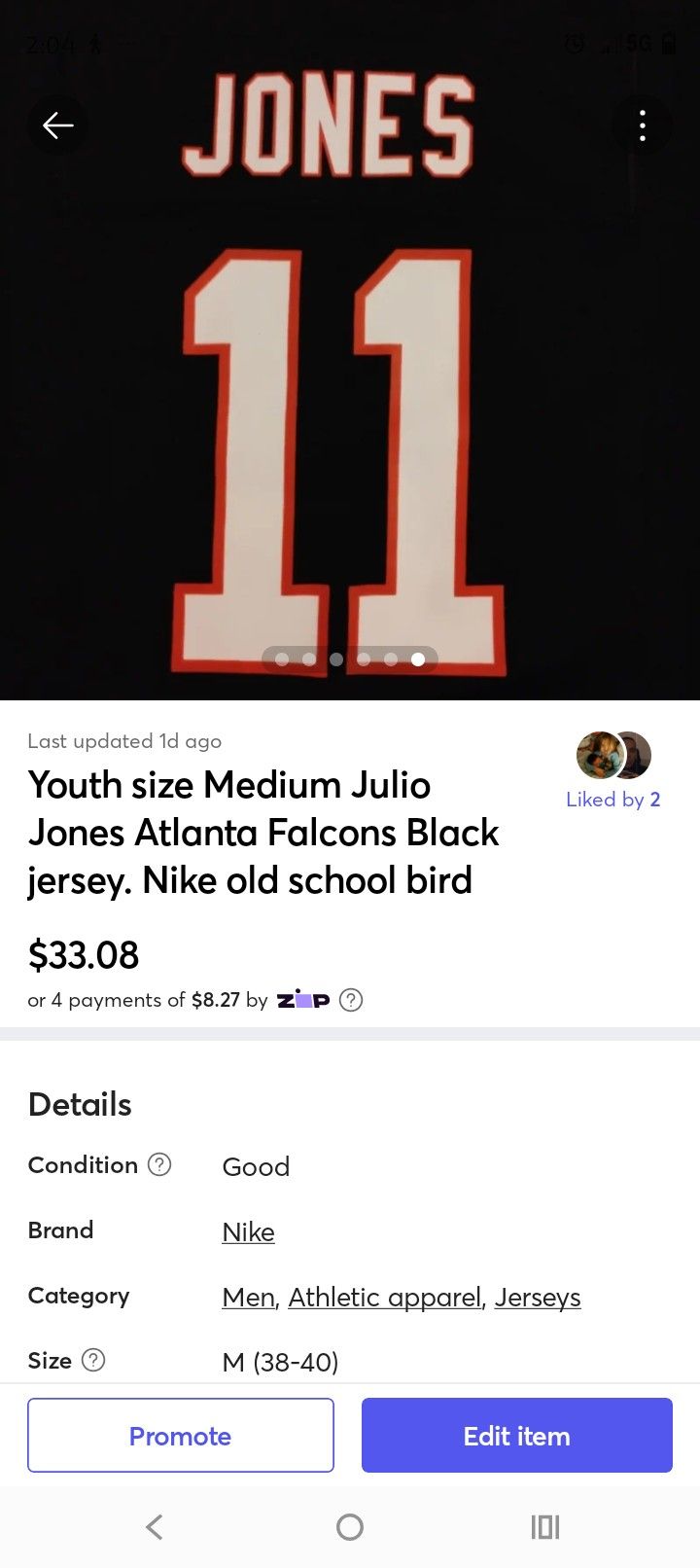 Youth Size Medium Julio jones ATL Falcons Youth On Field Jersey Old School Falcon