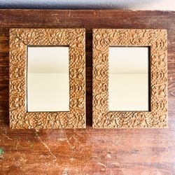 Vintage Gold Carved Wood Framed Mirrors 