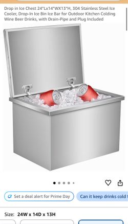 Drop in Ice Chest Stainless Steel Ice Cooler