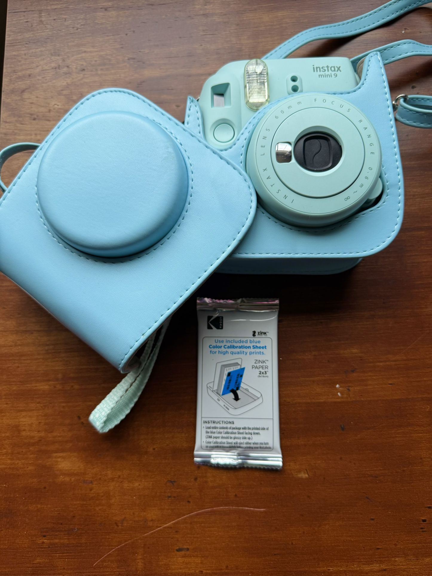 Fuji film Instax Mini 9 Instant Camera With Leather Case - $75