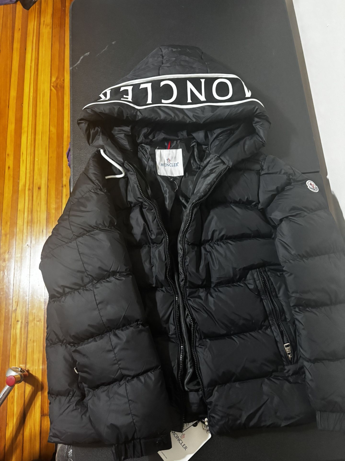 Moncler Men's Cardere Black Puffer Coat Large