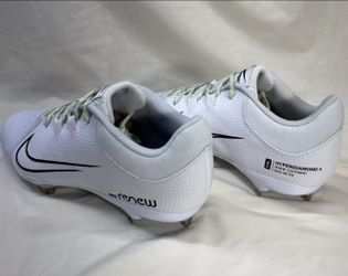 Brand New Nike Hyperdiamond 4 PRO Renew White Softball Metal Cleats Women Girls Size 8.5