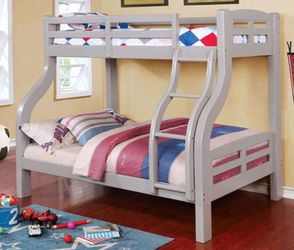 Brand New Grey Twin over Full Bunk Bed