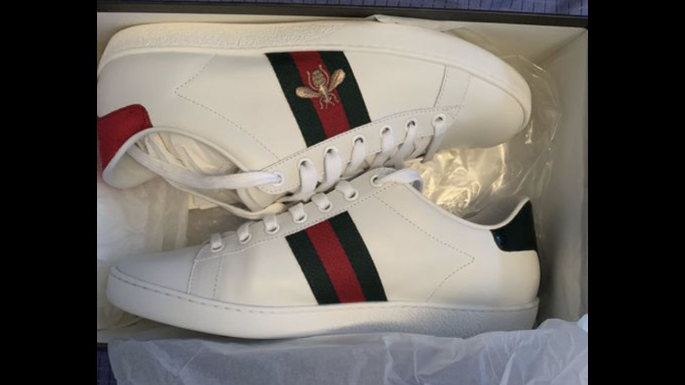 Gucci Ace Embroidered Sneaker “Bee” size 38+ or 8-8 1/2.