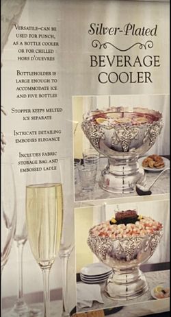 New silver plated beverage cooler punch bowl
