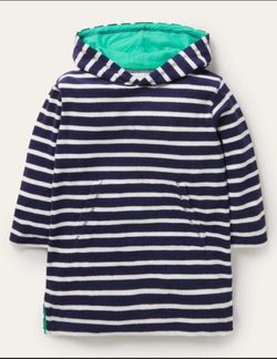 Mini Boden Kids Children's Toddler Striped Cover Up Hoodies T Tee Shirt Top Sweatshirt Sweater Size 2 3 Y