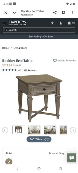 Havertys Beckley End Table – Dovetail Grey