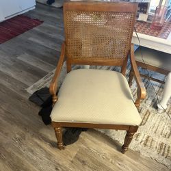 6 dining chairs, two with arms, beautiful intact caning, beautiful set! 