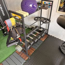 Dumbbell Rack Stand Only, Weight Rack for Home Gym, Heavy-Duty Kettlebell Rack, 3 Tier Adjustable Weight Storage Racks, Space-Saving Home Gym Organize