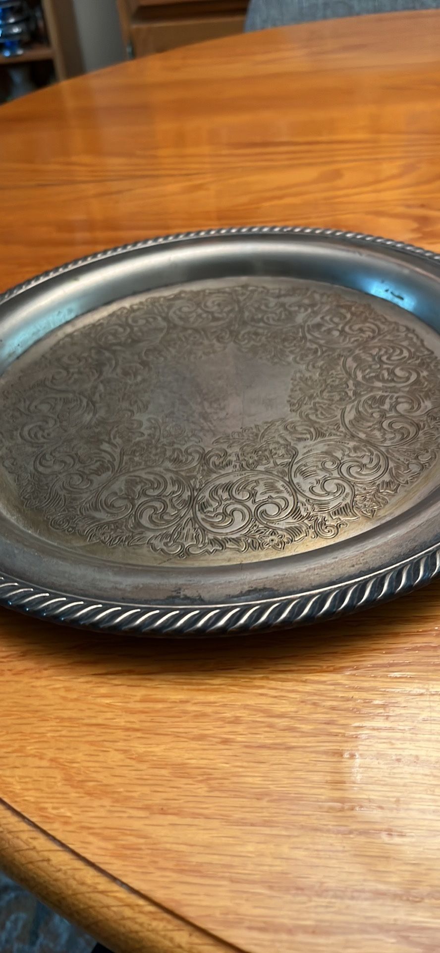 Vintage Silver Plated Serving Platter.