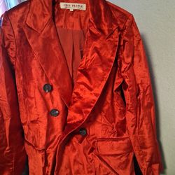 NWT Free People Womens Size M Red Velvet Blazer