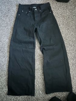 Fyredwrld wide leg Jet Black Selvedge Denim