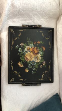 18 1/4”x24” vintage  hand painted tray