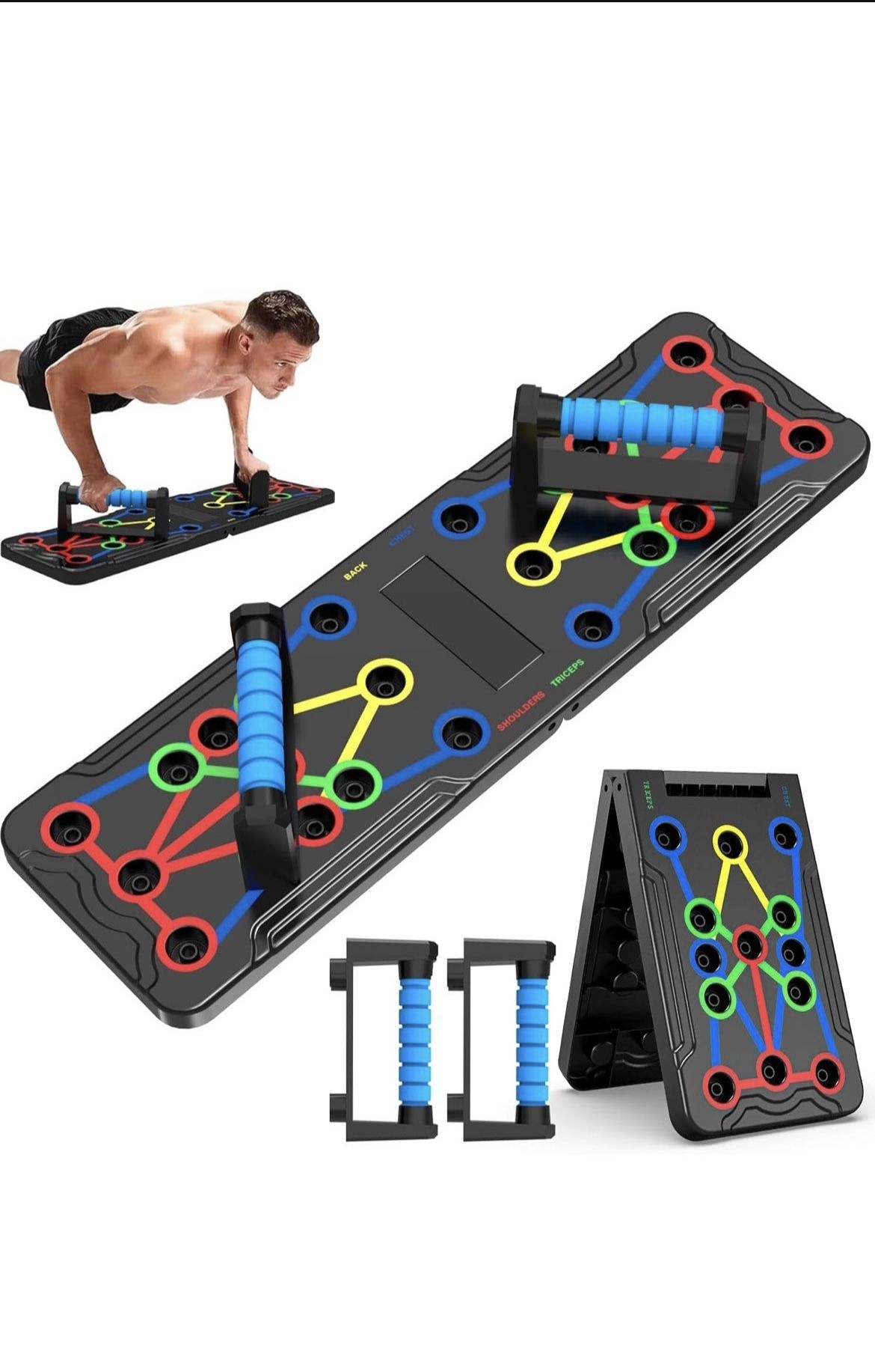Berleng Solid Push Up Board 15 in 1 Home Workout Equipment Multi-Functional System Fitness Floor Chest Muscle Exercise Professional Strength Training