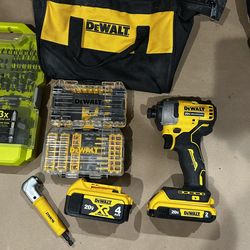 DEWALT ATOMIC 20V MAX Impact Driver Kit + Extra Bit Sets