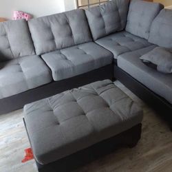 3pcs Sectional Sofa W/ottoman