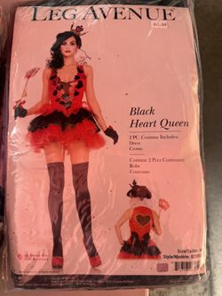 Black Heart Queen Costume Med New!!