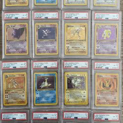 1999 Pokemon 1st Edition Stamp Fossil Set ALL HOLOS