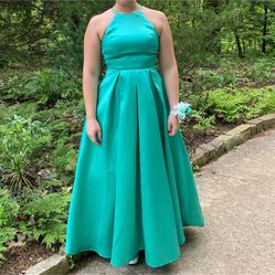 Teal Prom Dress Size 9/10