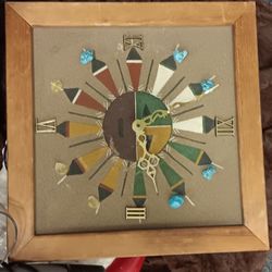 Sand Painting With Turqouse Clock 