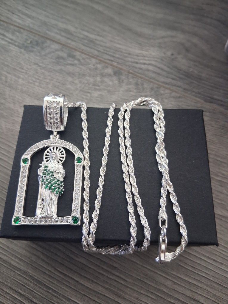 Cadena Y San Judas Plata 925