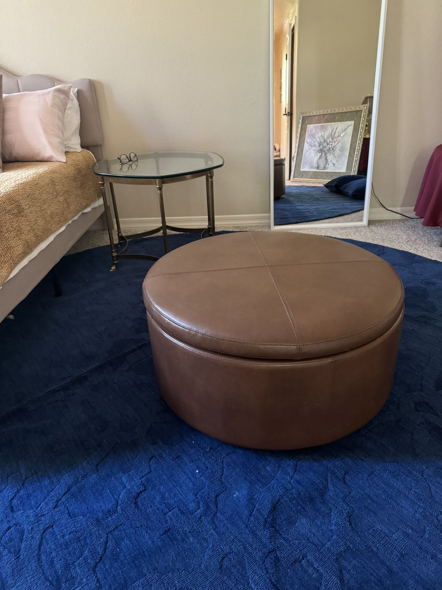 Faux Leather Ottoman (with storage)