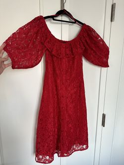 Zara red lace dress cheap