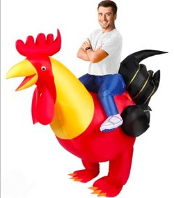 Inflatable Rooster Ride-On Costume adult onesize costume  new