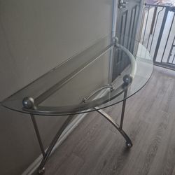 Glass wall table