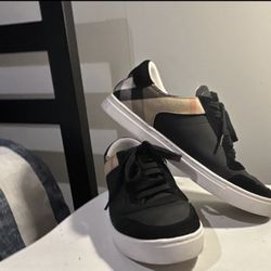 Leather, Suede and Check Sneakers