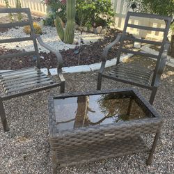 Two Chairs One Table Very Sturdy No Cushions