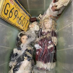 Vintage dolls license plates figurine statue Items Reseller Lot Resell Flea Market Lots