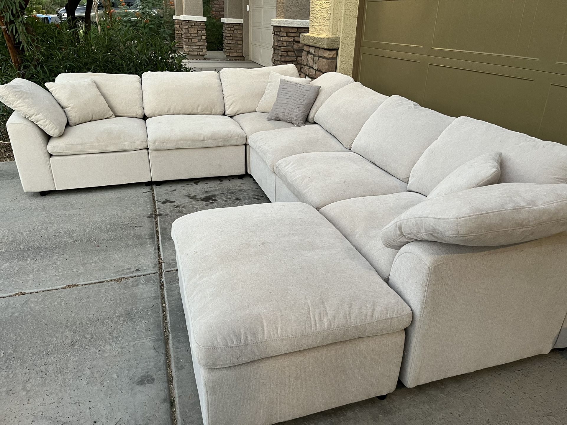 Cream Cloud Couch. White Modular Sectional, Cloud, Dupe, Sectional Seven Pieces Delivery Available
