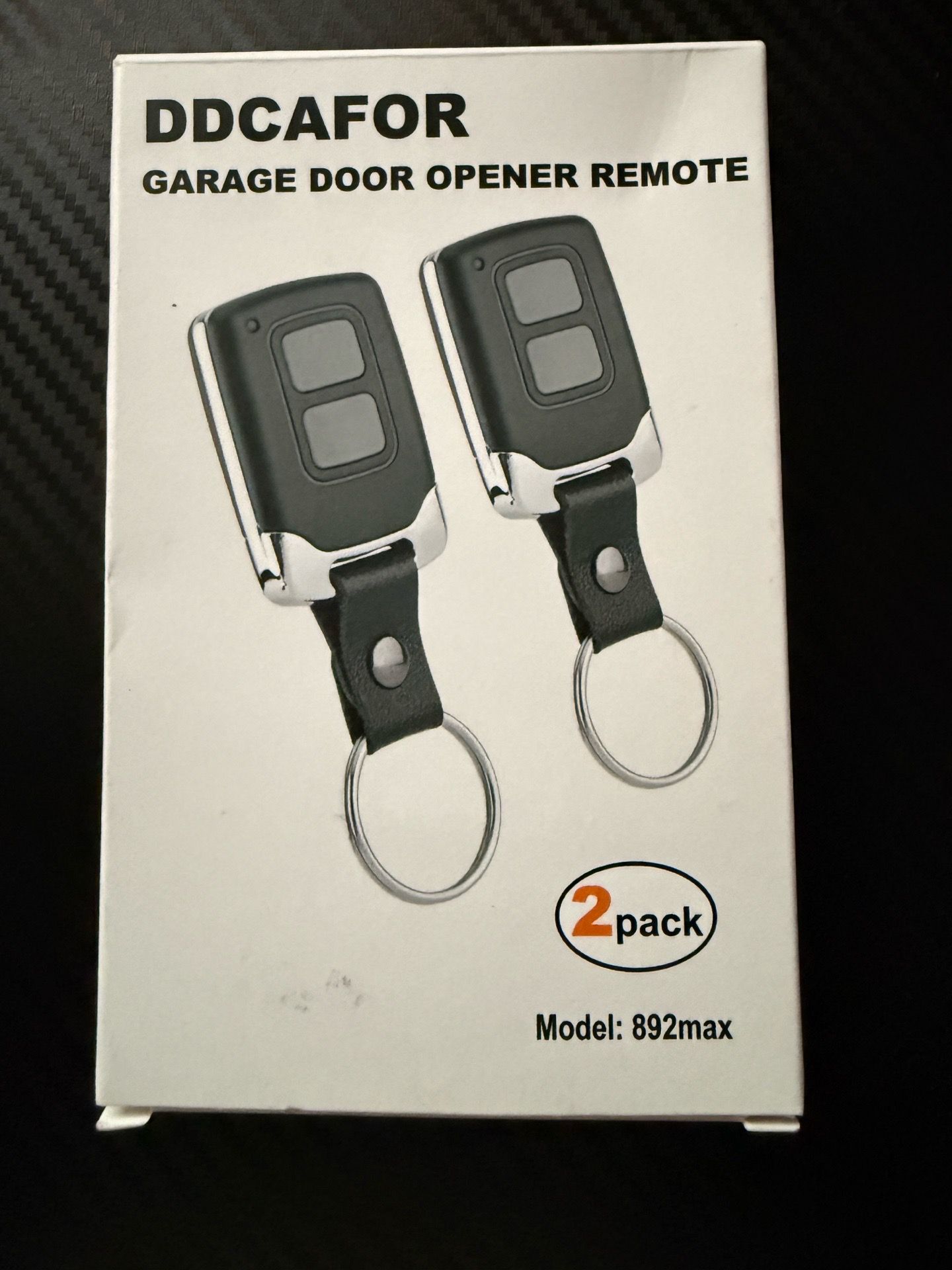 DDCAFOR 892MAX Garage Door Opener Remote 2-Pack Universal Keychain Remotes