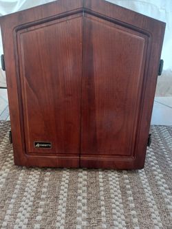 Accurate WOOD Classic Dart Wall Cabinet Game x_Nice