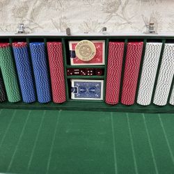 500-Chip Poker Set w/ Clay Chips, Cards, Dice & Case — Complete Game Night Set