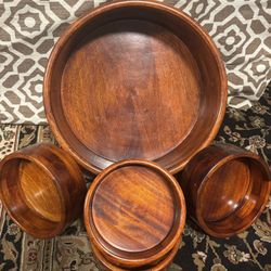 Wooden Salad Bowl Set