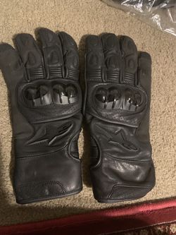 New black leather motorcycle alpinestar gloves