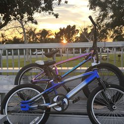 The rainbow one im selling it works fine has a few scratches its a elite bmx bike