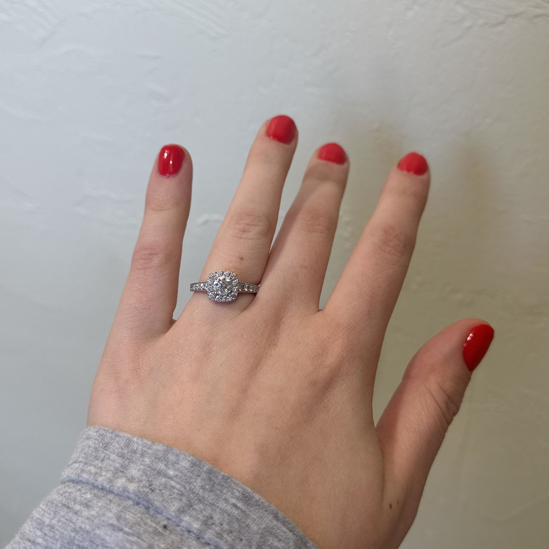 Size 8.5 Engagement And Wedding Ring