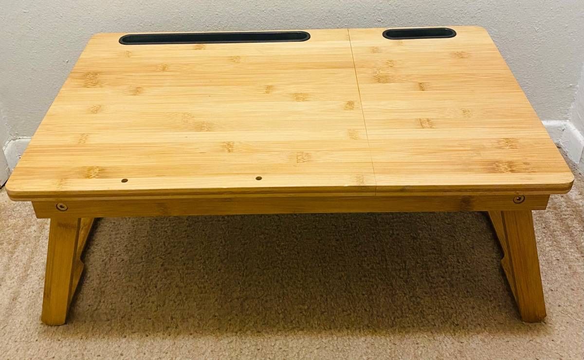 Adjustable Wooden Laptop Bed Desk (21.5” x 14” in.)