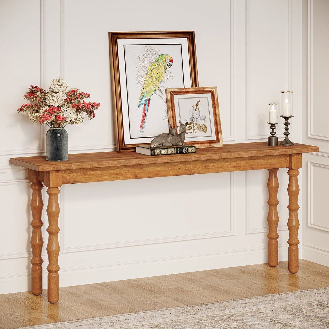 70.9" Console Table, Wood Sofa Table Behind Couch